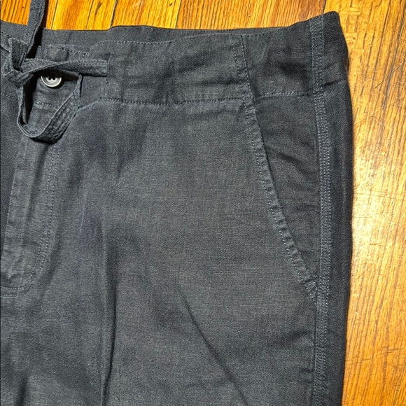 NEIMAN MARCUS Women's 100% Linen Navy Blue Drawstring Straight Leg Pants XXL - Picture 6 of 8